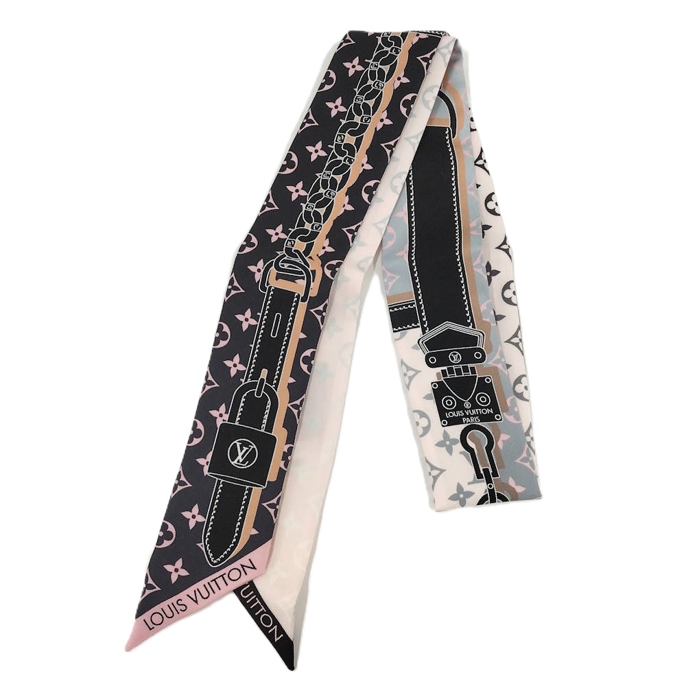 【中古】LOUIS VUITTON バンドーBB ライジングコンフィデンシャル えり巻き 絹地100％ サクラ色 M76351