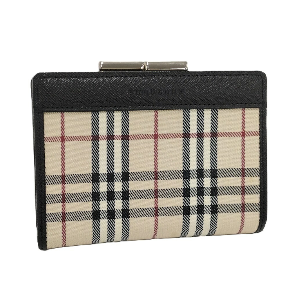 楽天市場】【BURBERRY】バーバリー ノバチェック がま口 二つ折り財布