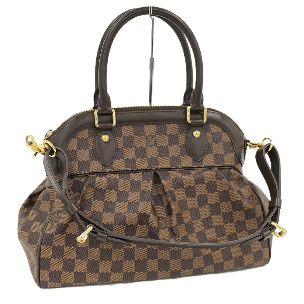 【中古】LOUIS VUITTON トレヴィPM 2WAYハンドバック ダミエ エベヌ N51997