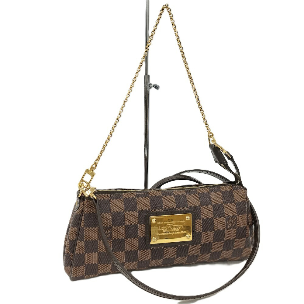 【中古】LOUIS VUITTON エヴァ 2WAYショルダーバッグ ダミエ エベヌ N52213