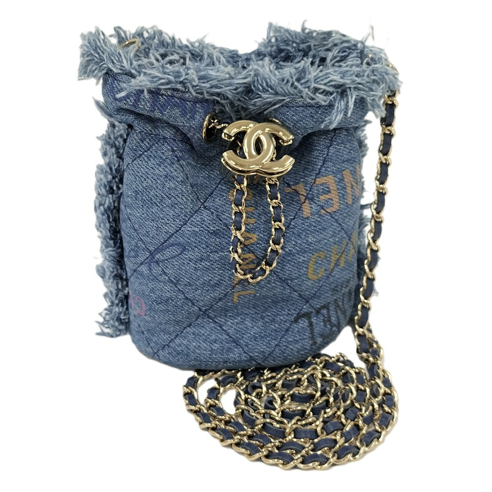 【中古】CHANEL チェーンショルダーバッグ デニム ブルー系 マルチカラー｜JJcollection
