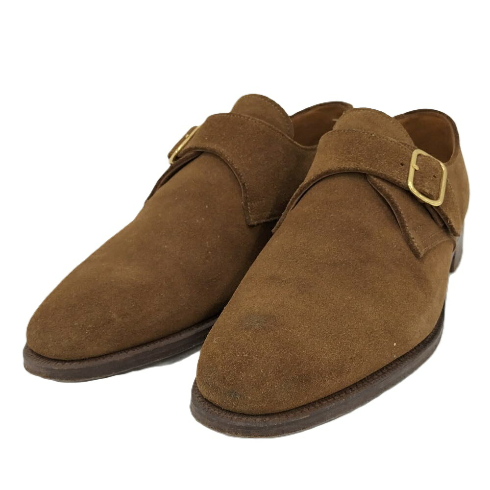 【中古】CROCKETT＆JONES ローファー 靴 スエード ブラウン 7ハーフ