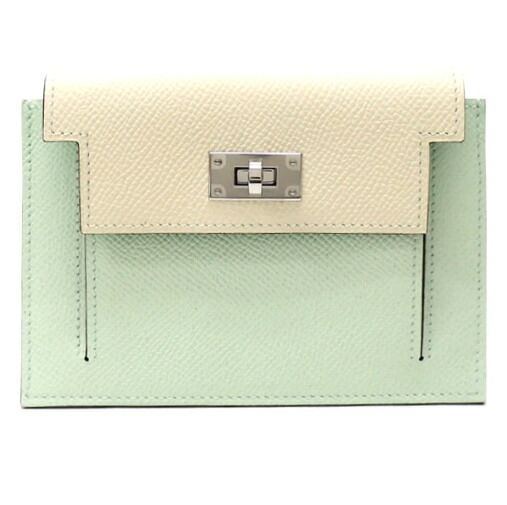 【中古】HERMES ケリーポケットコンパクト･トリコロール 銭入れ エプソン ヴェールフィズ/ナタ/頭を覆う物喜歌劇 B目じるし（2023）
