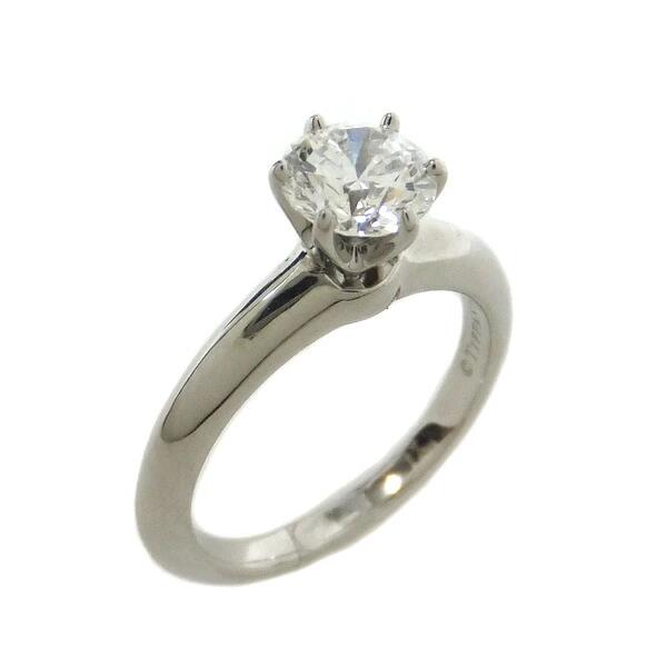 【中古】TIFFANY&Co. ダイヤリング エンゲージメント Pt950 プラチナ×ダイヤモンド 11号 6.3g (0.93ct)