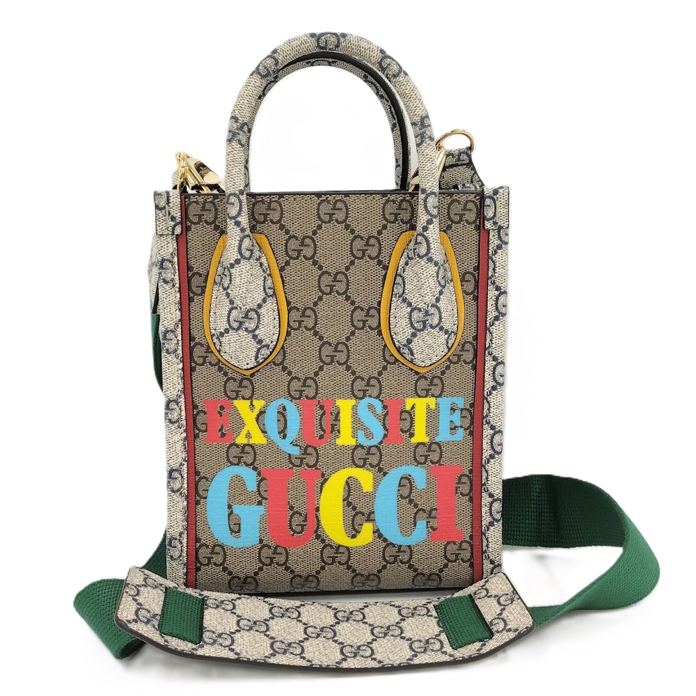 【中古】GUCCI EXQUISITE 2WAY ショルダーバッグ GGスプリーム レザー 699406