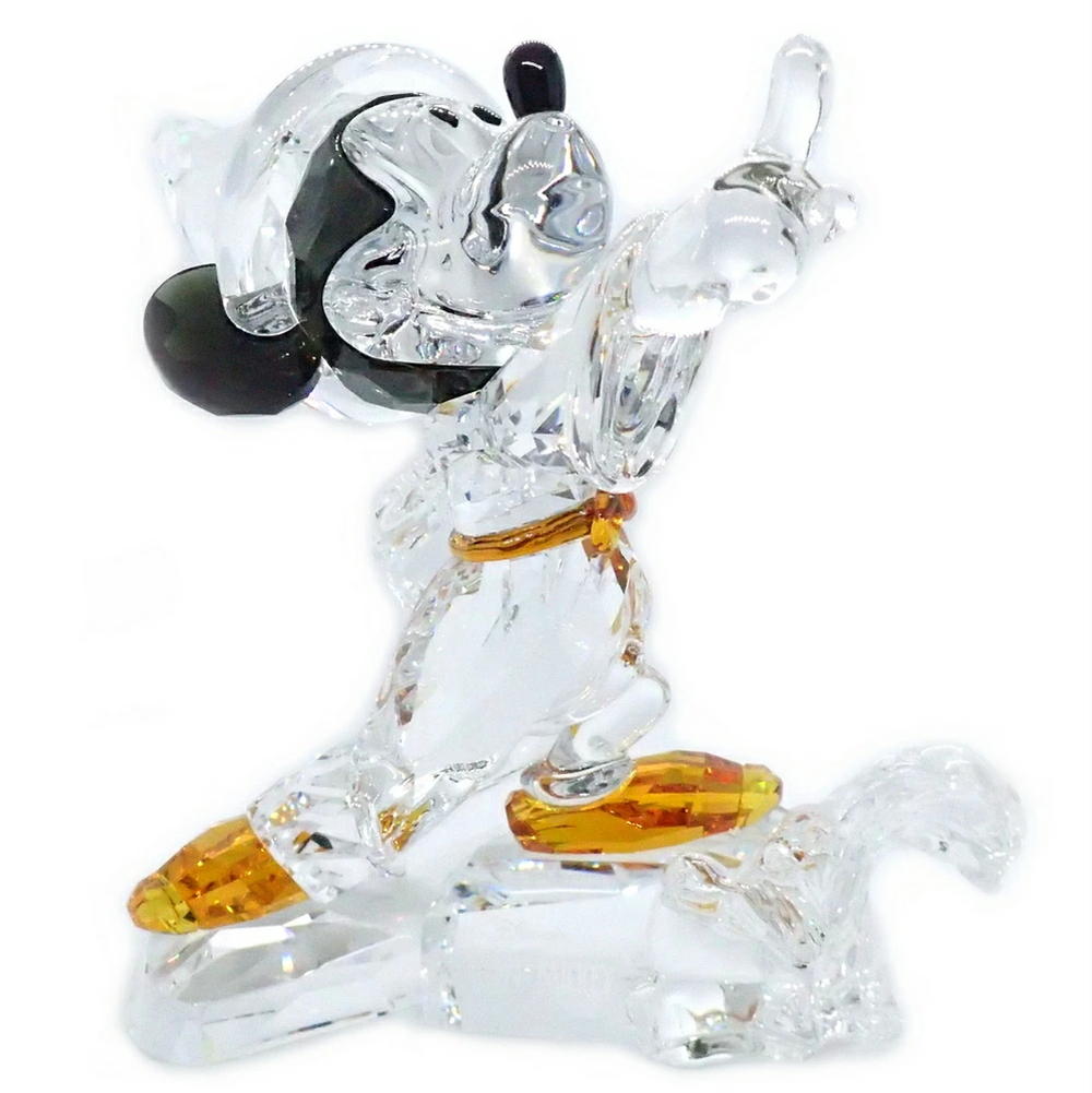 【中古】SWAROVSKI フィギュリン 水晶 せつ然たる（澄み切った） 955438 《ソーサラーミッキー ラージ》 2009年制限事項 ディズニーコラボ