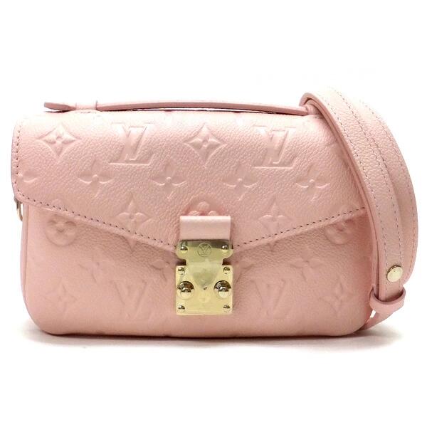 【中古】LOUIS VUITTON ポシェットメティスEW ショルダーバッグ モノグラム・アンプラントレザー ピンクオパール M47045 RFID｜JJcollection