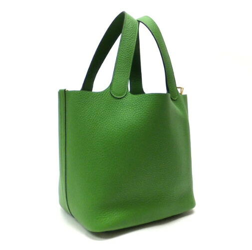 【中古】HERMES ピコタンロック MM/22 ハンドバッグ トリヨンクレマンス ヴェールユッカ×ゴールド金具 W刻印(2024)|JJcollection