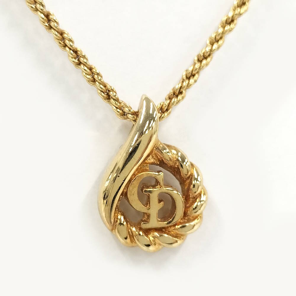 【中古】Dior ネックレス メッキ ゴールドカラー