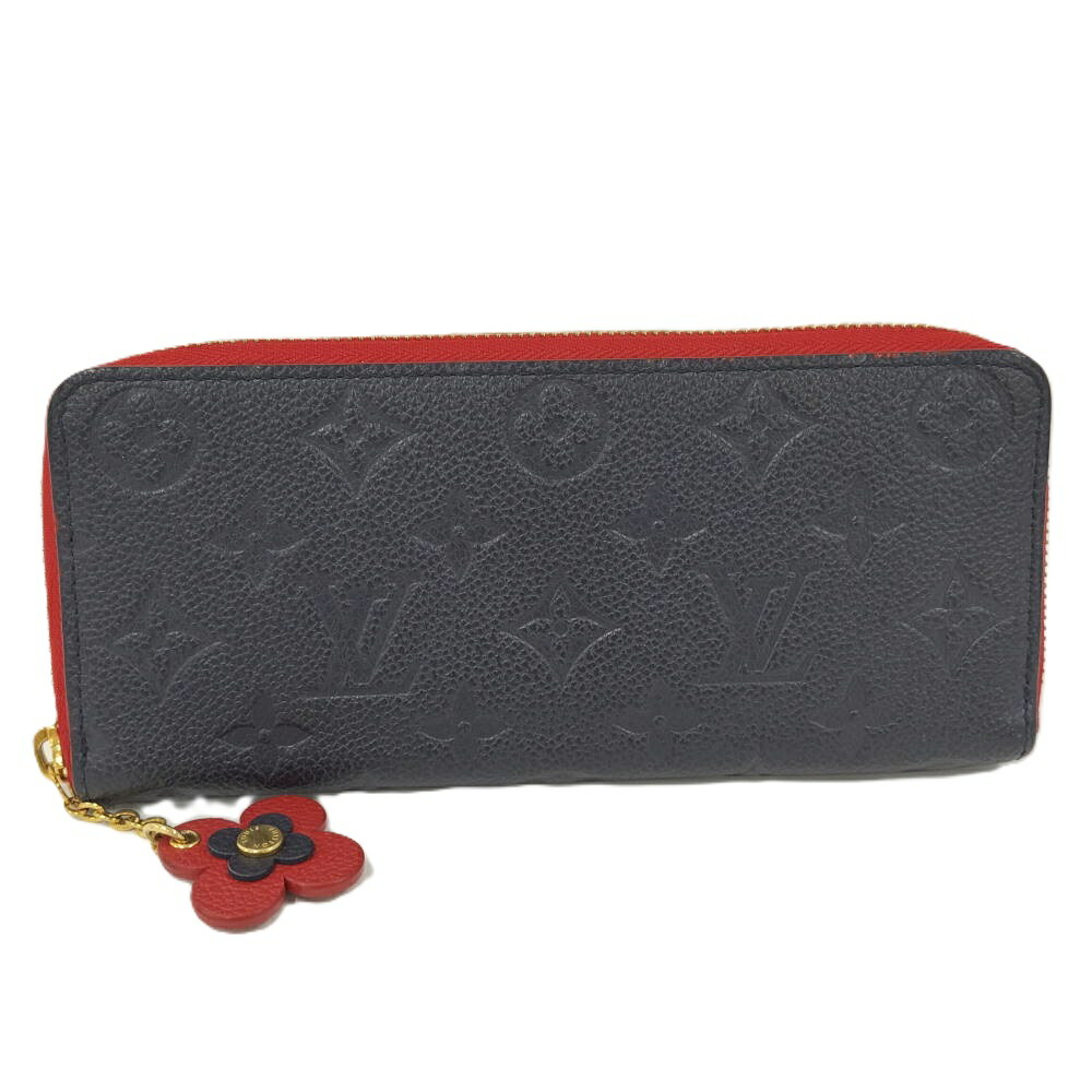 【中古】LOUIS VUITTON ポルトフォイユクレマンス モノグラムアンプラント 長紙入れ M68325