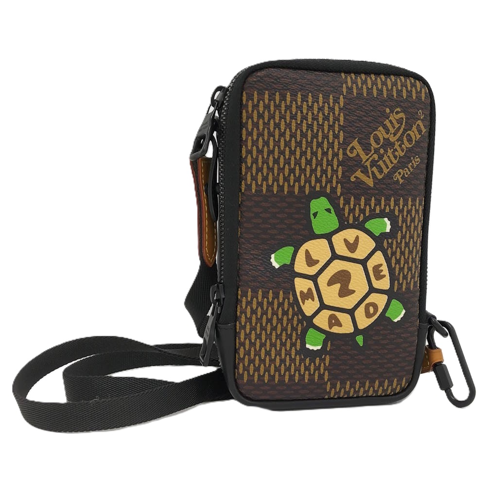 【中古】LOUIS VUITTON ダブルフォンポーチ NIGOコラボ ショルダーバッグ ダミエ ジャイアント N40377｜JJcollection