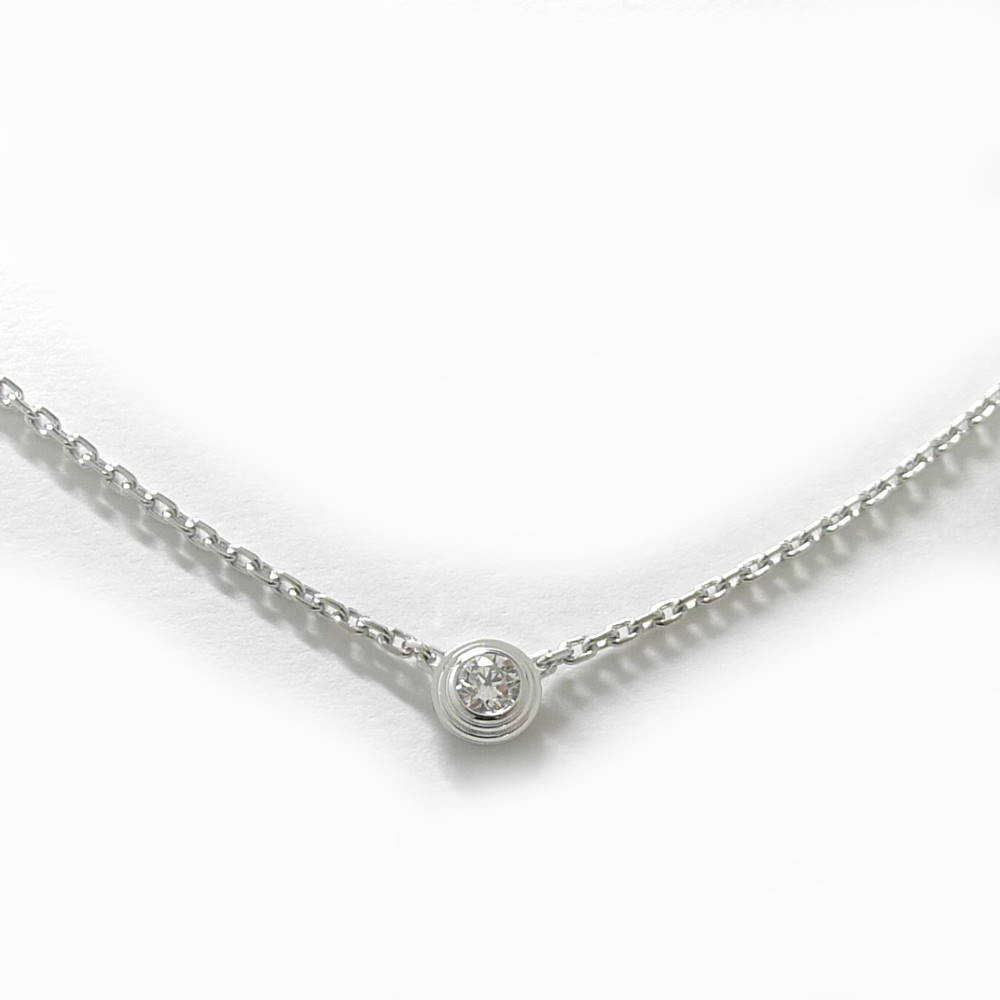 【中古】Cartier ダムール ネックレス 750WG K18WG ホワイトゴールド ダイヤモンド 約2.3g