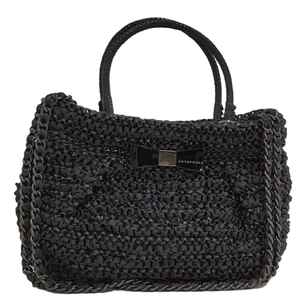 【中古】ANTEPRIMA ワイヤーバッグ リボン 2WAY ブラック