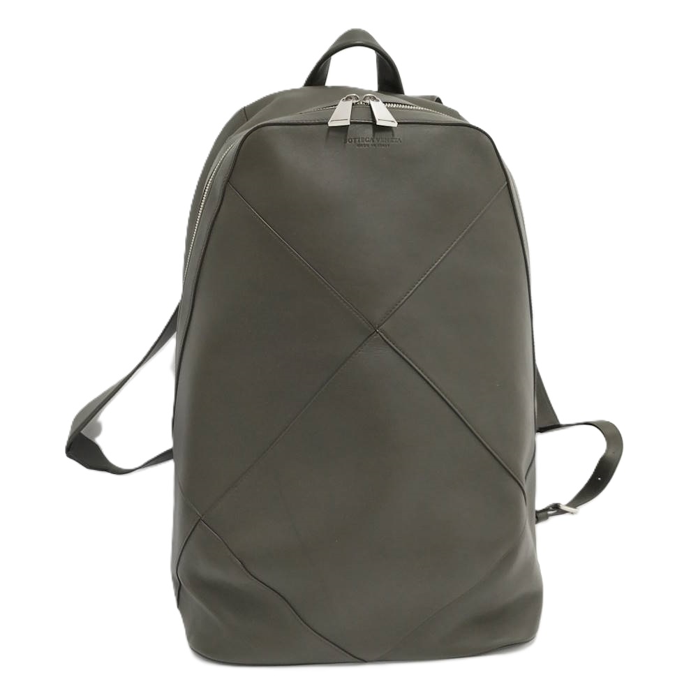 【中古】BOTTEGA VENETA うしろ側容器に並べる ラージバター カーフスキン なめし革 オリーブ カーキ系 580155