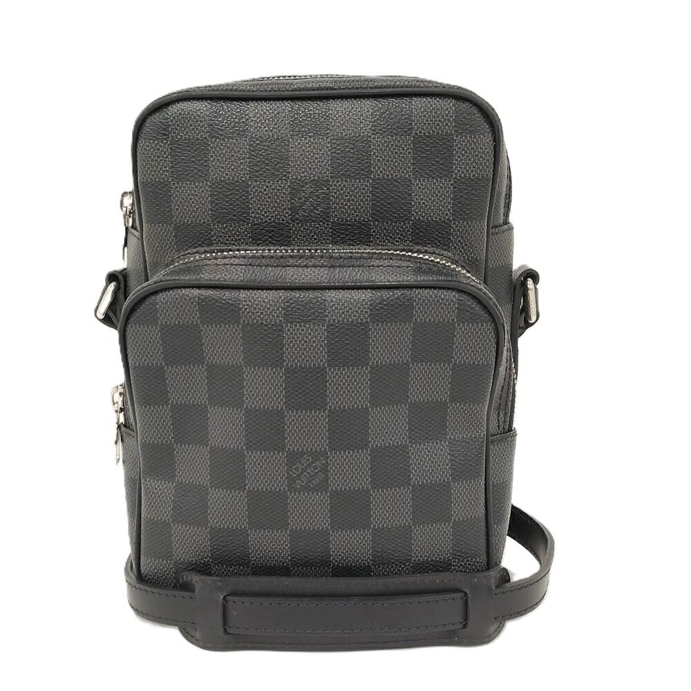 【中古】LOUIS VUITTON レム ショルダーバッグ ダミエ グラフィット N41446