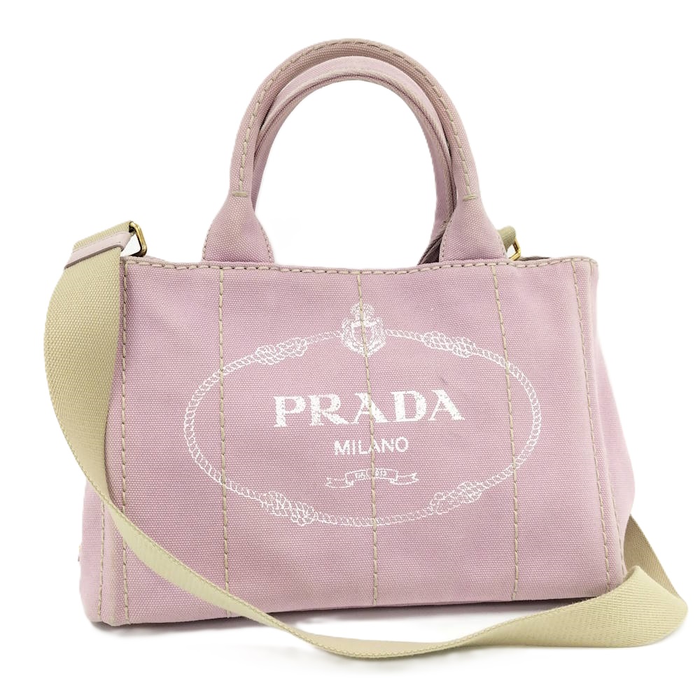 【中古】PRADA 2WAYハンドバッグ カナパトート キャンバス ピンク 1BG439 29,887円