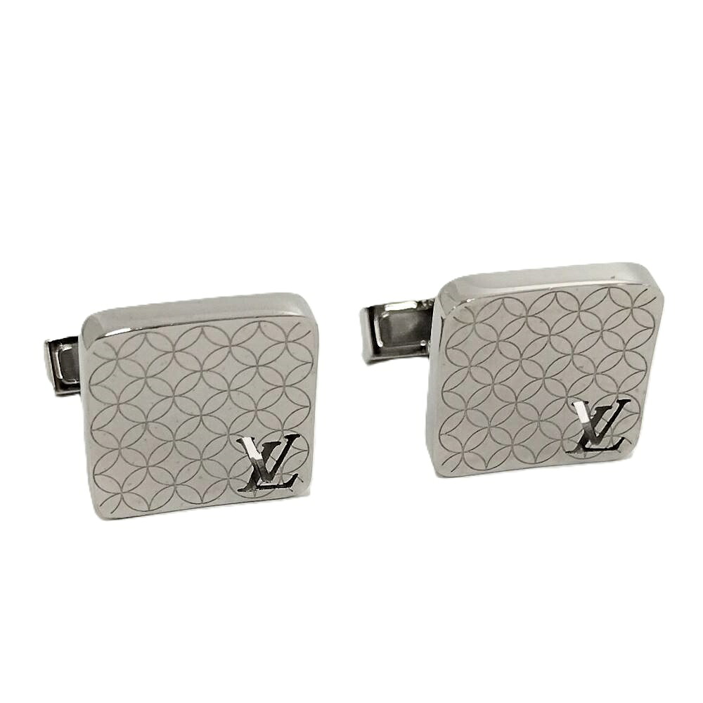 【中古】LOUIS VUITTON ブトン ドゥ マンシェット シャンゼリゼ通り カフスリンク しろがね色 メッキ M65043