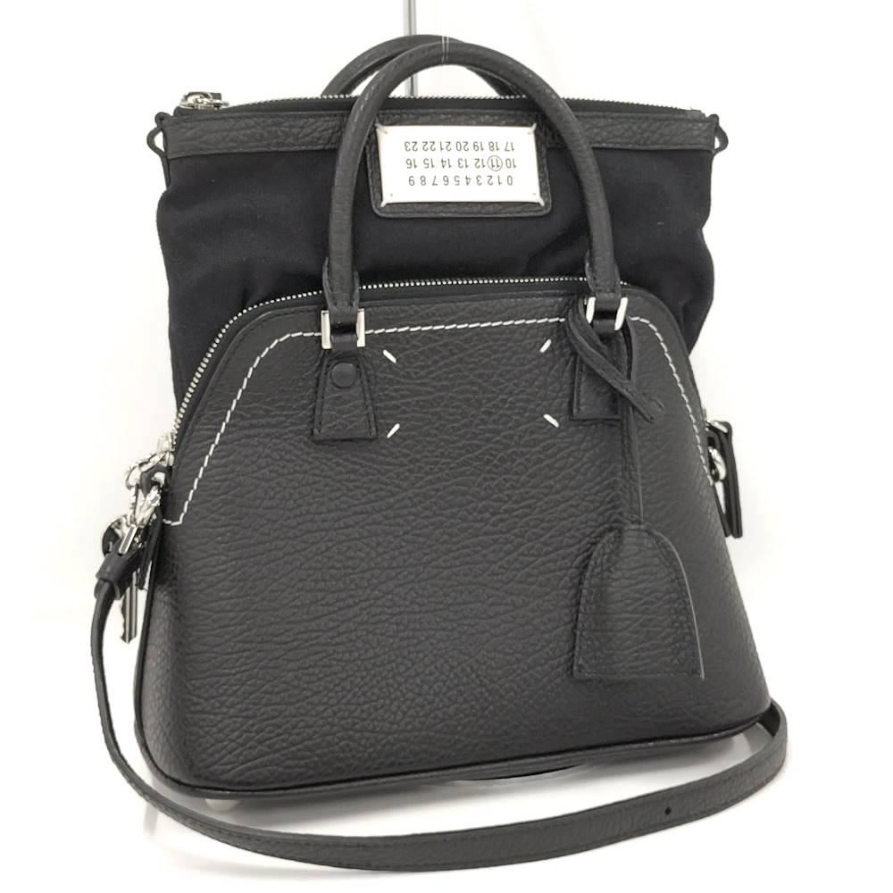【中古】Maison Margiela 2WAYショルダーバッグ なめし革 黒いこと S56WG0082