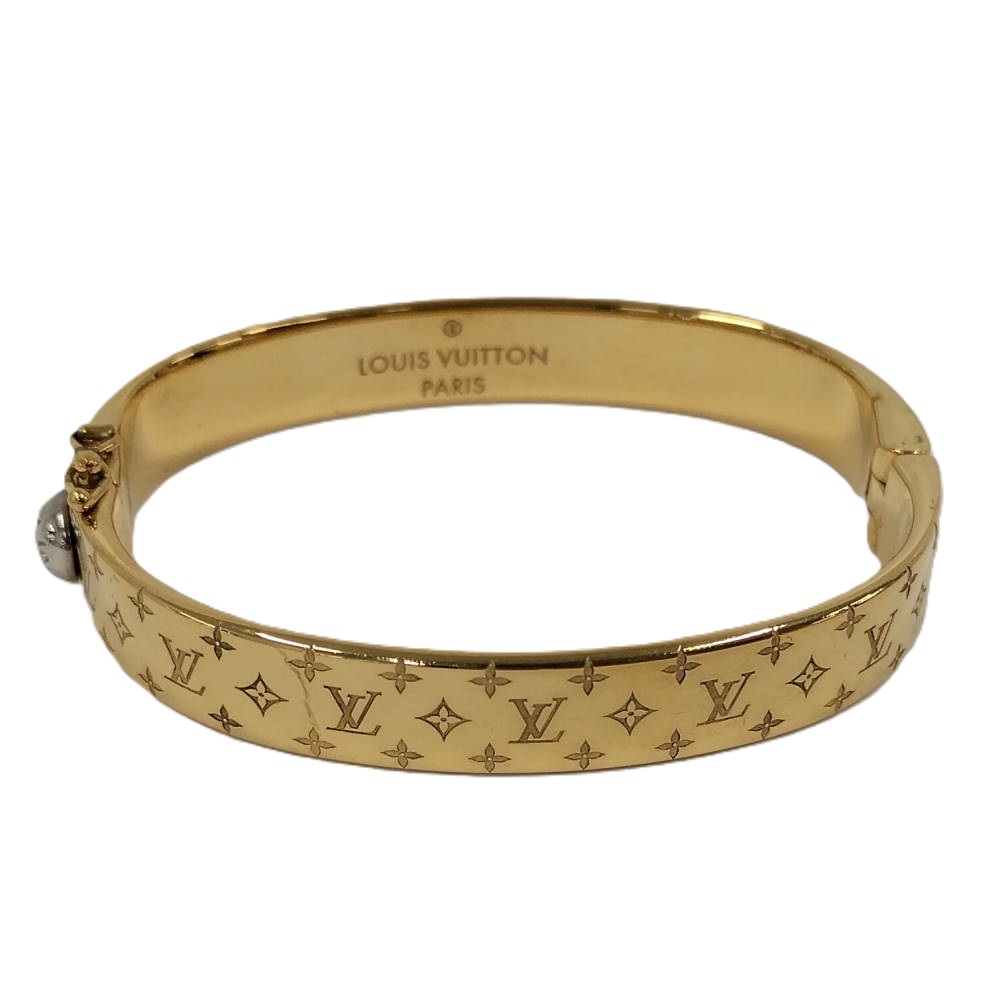 【中古】LOUIS VUITTON バングル ナノグラム メッキ ゴールドカラー M00251