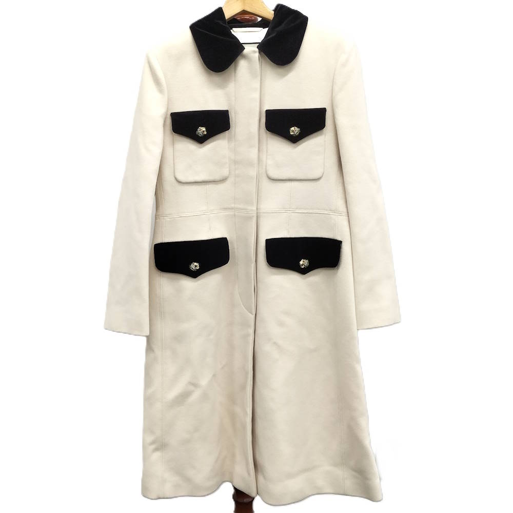 【中古】GUCCI ステンカラー厚地の外套 三尺帯付き添い人 象牙色 577443