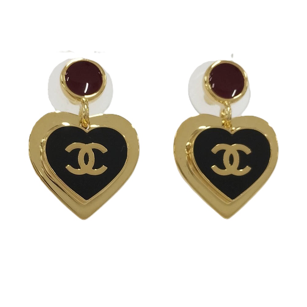 【中古】CHANEL ピアス ハート ココマーク メッキ ゴールド I26P|JJcollection