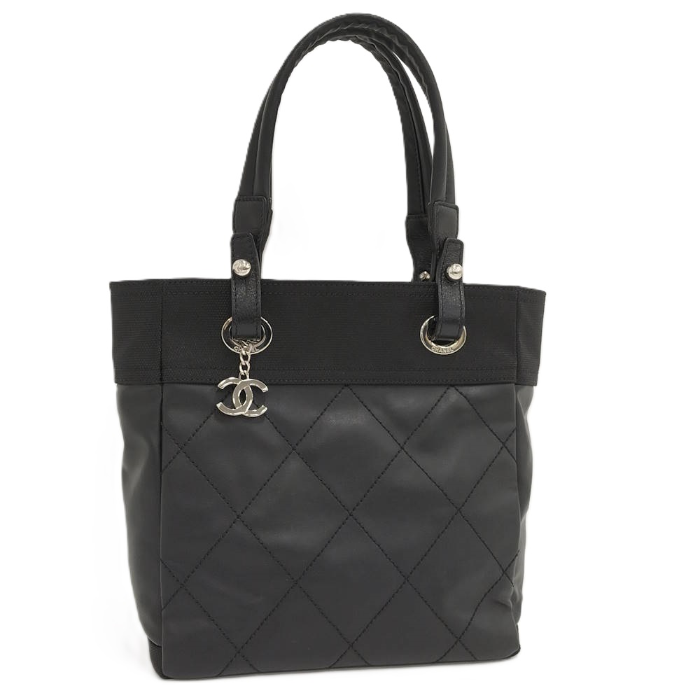 【中古】CHANEL パリビアリッツ トートPM トートバッグ レザー ブラック A34208|JJcollection