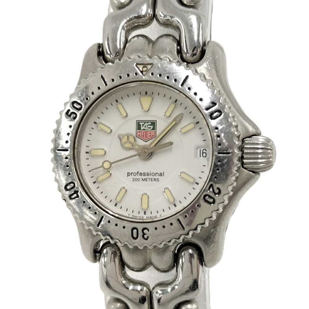 【中古】TAGHEUER 専門的 石英ウオッチ ステンレス鋼 白いこと文字記号盤 WG1412-0