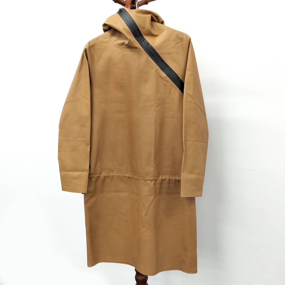 【中古】BOTTEGA VENETA ドローストリング コート 'Caramel' 2020年 春 限定品 レザー コットン 618958