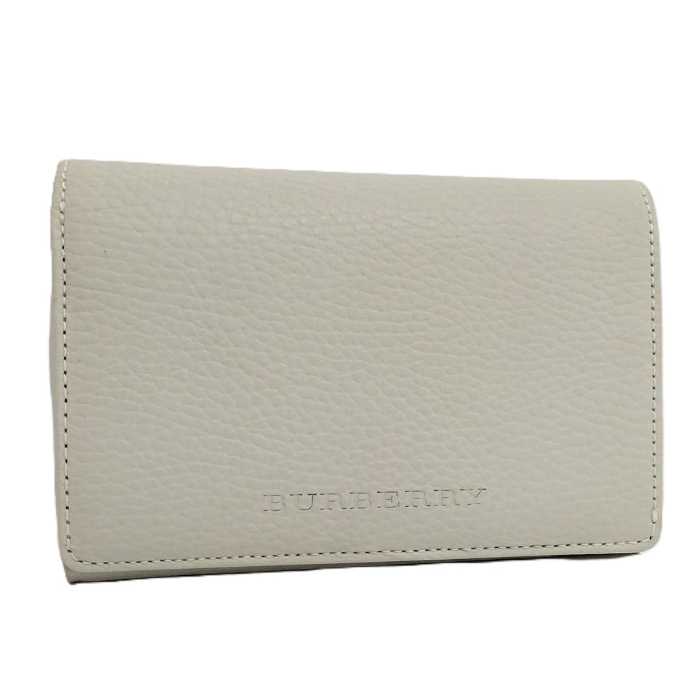 【中古】BURBERRY 二つ折り財布 アイボリー系