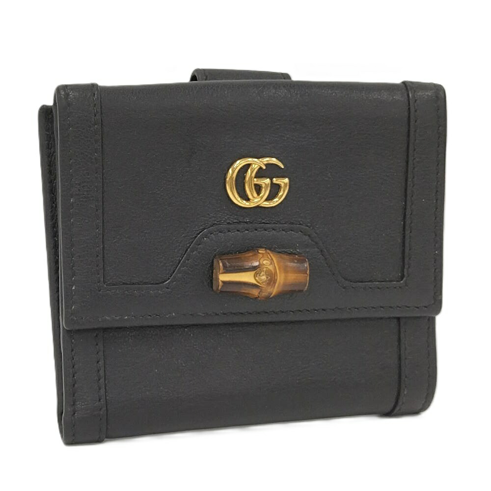 【中古】GUCCI バンブーレザー 黒いことダイアナ 671789・2184