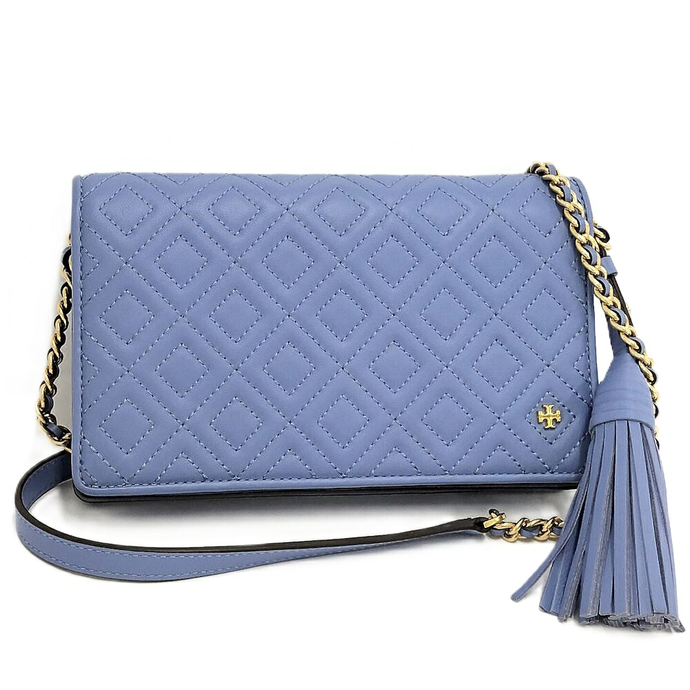 【中古】TORY BURCH チェーンショルダーバッグ フレミング フラットウォレット クロスボディ レザー ブルー系｜JJcollection 13,083円