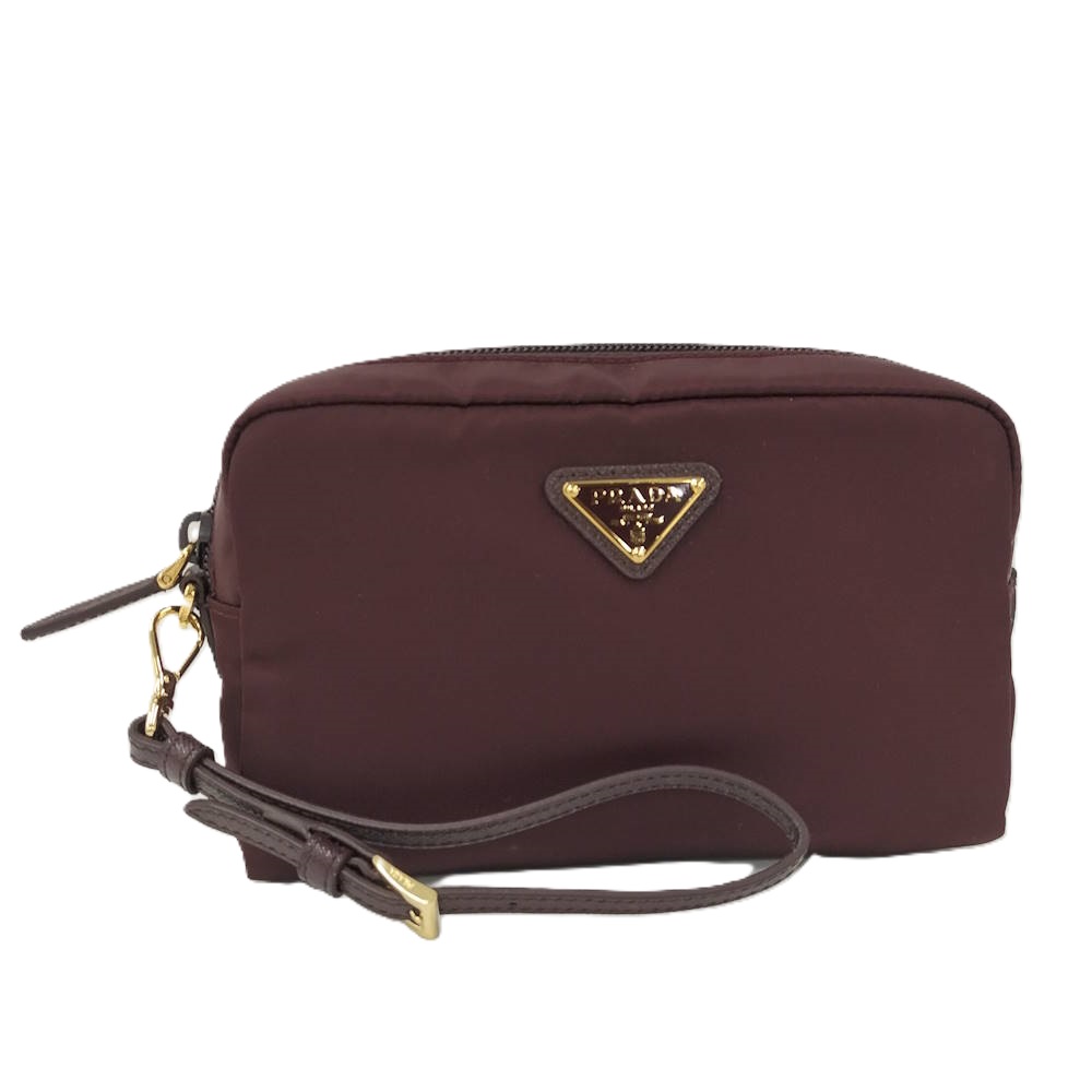 【中古】PRADA Re-Nylon合切袋 ボルドーワイン リナイロン 1NS021