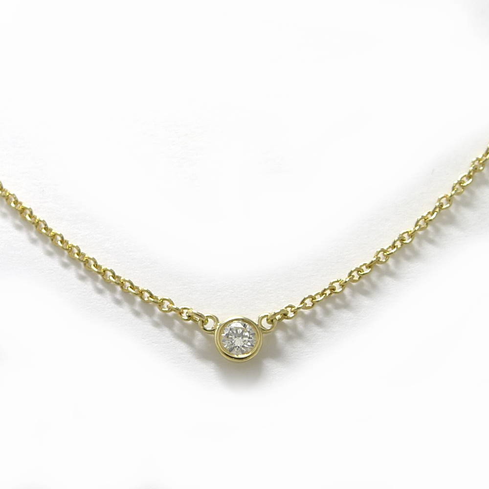 【中古】Tiffany＆Co. ネックレス バイザヤード 750YG K18YG イエローゴールド ダイヤモンド 約1.8g