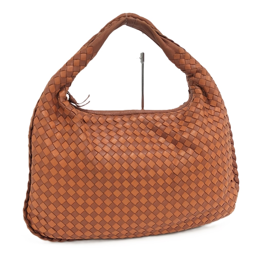 【中古】Bottega Veneta ホーボー ハンドバッグ イントレチャート レザー ブラウン系