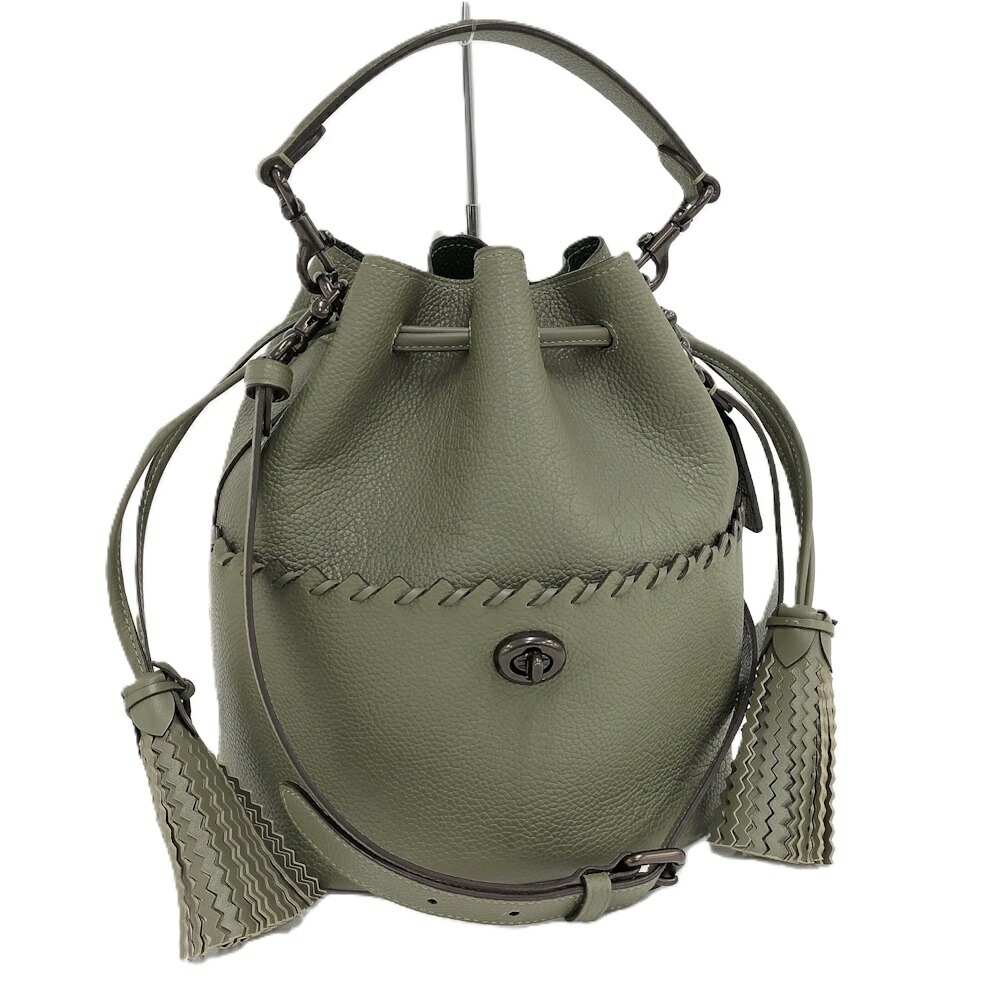 【中古】COACH 合切袋ショルダーバッグ ローラ 651 なめし革 オリーブ