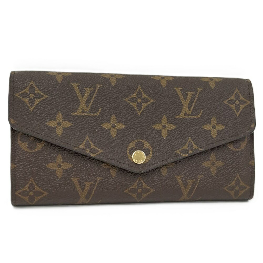 【中古】LOUIS VUITTON 二つ折り長紙入れ ポルトフォイユサラ モノグラム コクリコ M62236