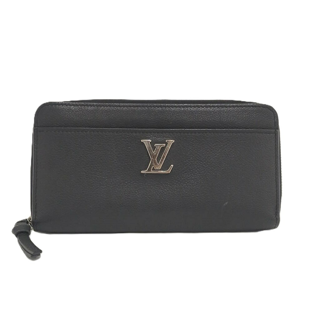 【中古】LOUIS VUITTON ジッピーロックミー 長紙入れ カーフレザー ノワール M62622