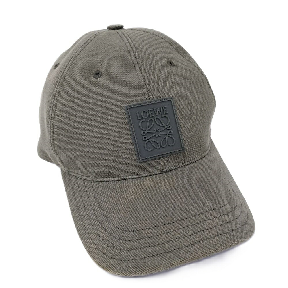 【中古】LOEWE 継ぎ切れ 旗がしら 帆布 カーキ緑であること K820358X88