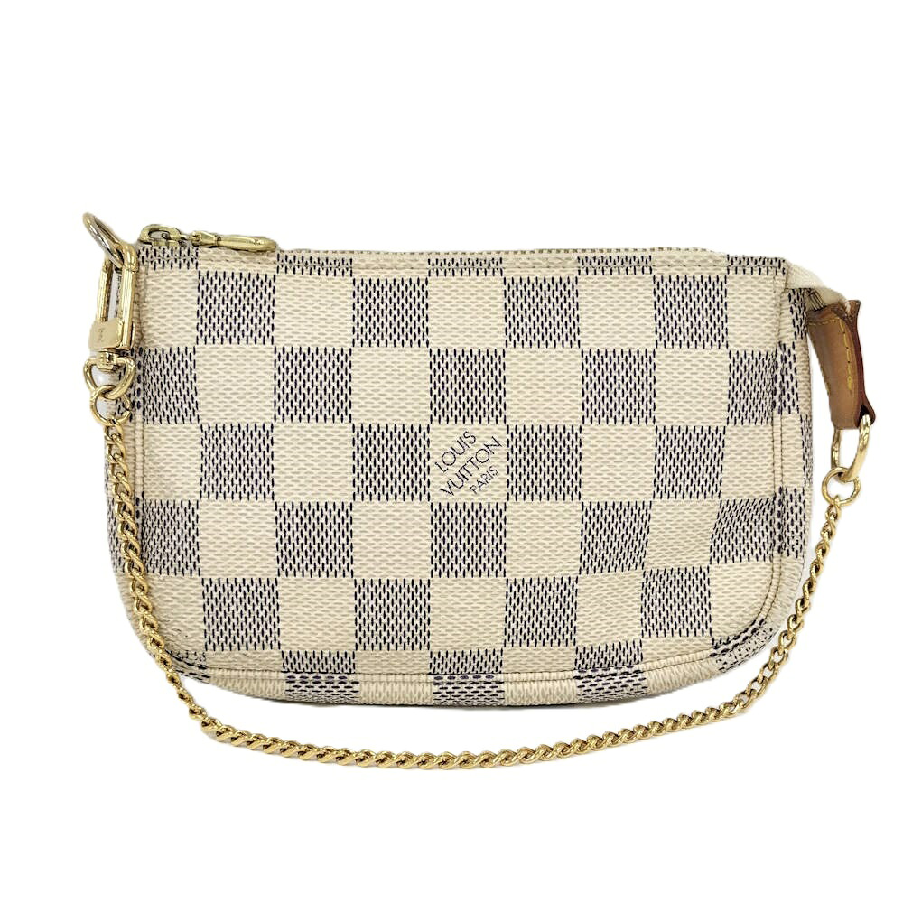 【中古】LOUIS VUITTON ミニ ポシェットアクセソワール 付属物合切袋 ダミエ アズール N58010