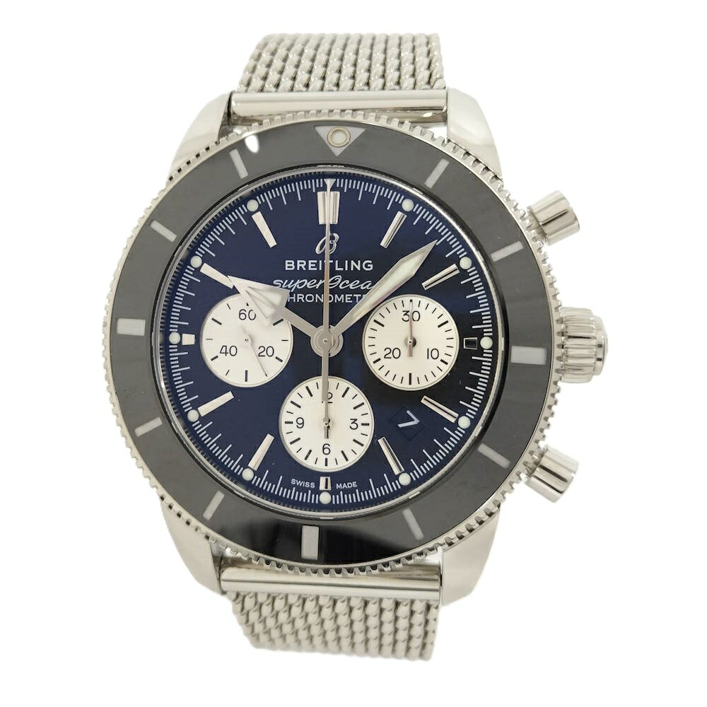 【中古】BREITLING 百貨店綿津見 ヘリテージ SS 自動小銃一巻き 黒いこと文字記号盤 AB0162