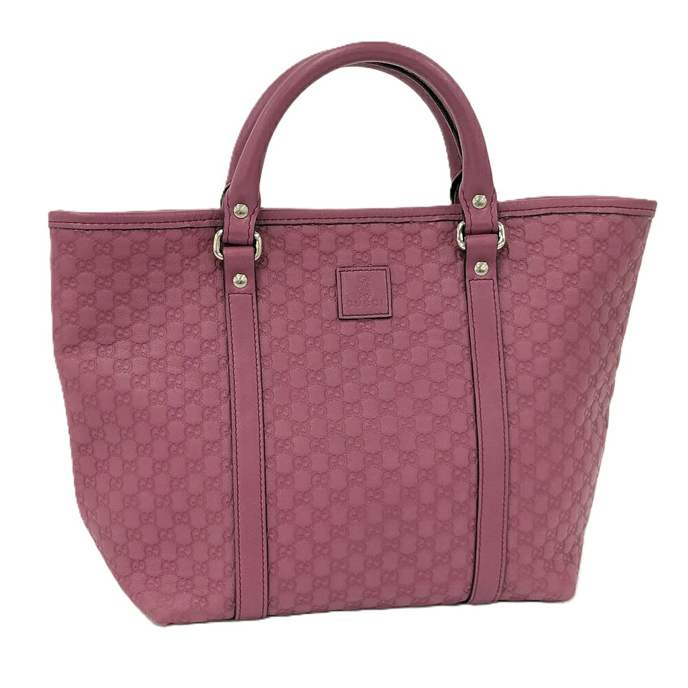 【中古】GUCCI トートバッグ マイクログッチシマ レザー パープル 297557|JJcollection