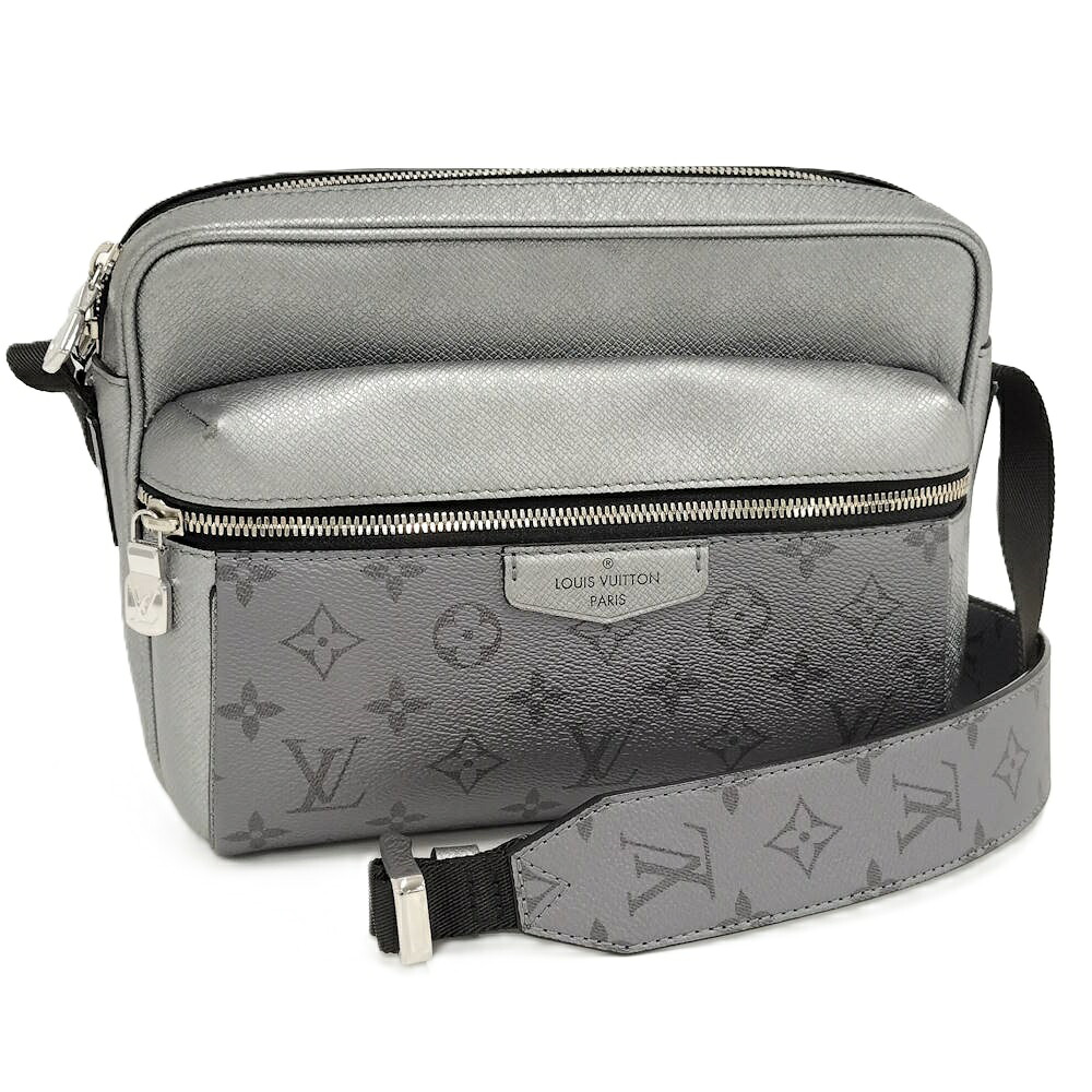 【中古】LOUIS VUITTON アウトドアメッセンジャーバッグ タイガラマ しろがね色 M30830