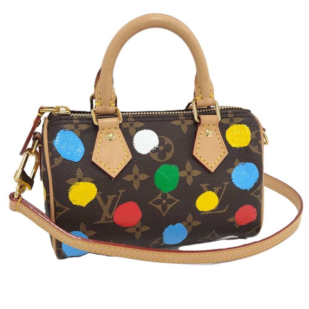 【中古】LOUIS VUITTON ナノスピーディ 2WAYショルダーバッグ 草間彌生共同研究 M81979