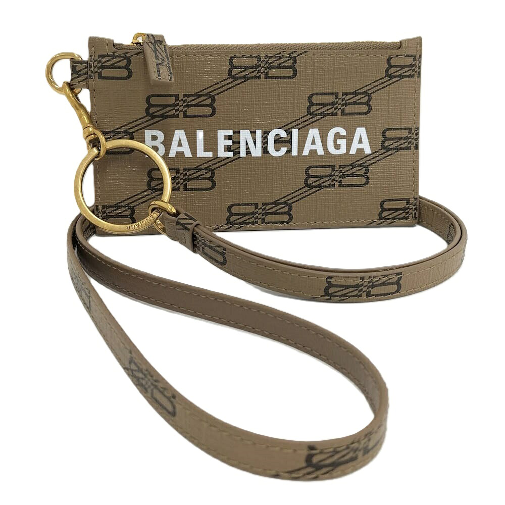 【中古】BALENCIAGA フラグメントケース 同盟罷業一回り付き添い人 PVC上塗り 赤銅色 594548