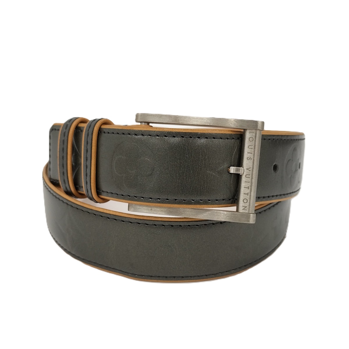 【中古】LOUIS VUITTON サンチュール ベルト モノグラムマット ノワール M6858｜JJcollection