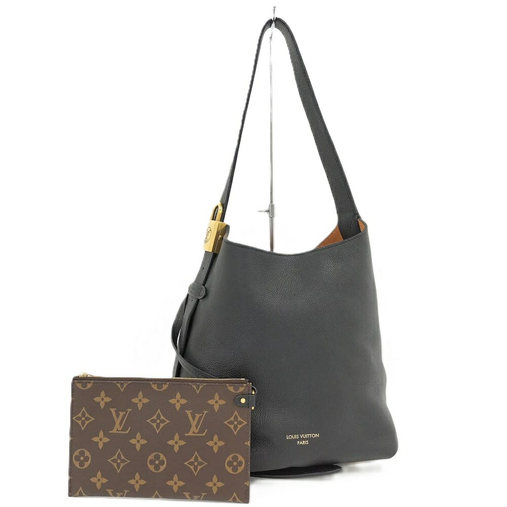【中古】LOUIS VUITTON ロウキー・ホーボーPM ショルダーバッグ なめし革 黒いこと M25352 RFID
