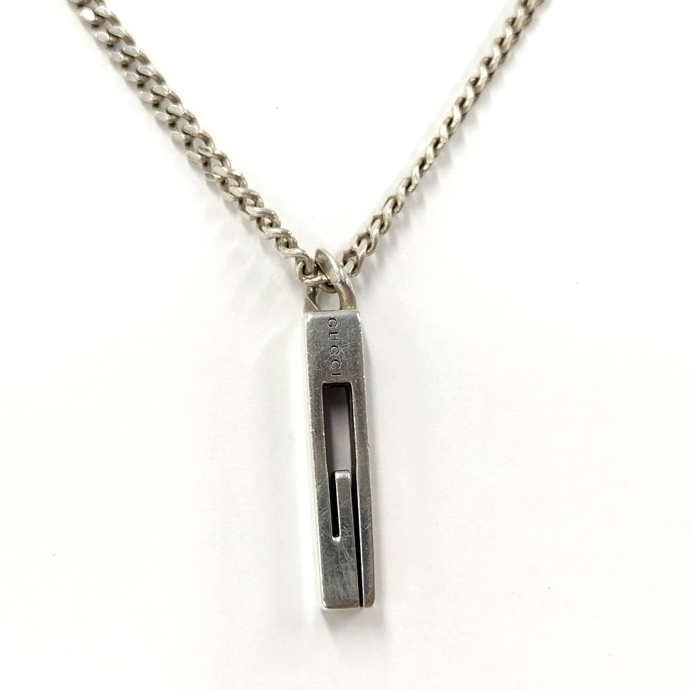 【中古】GUCCI 首飾り G画題 SV925 しろがね色