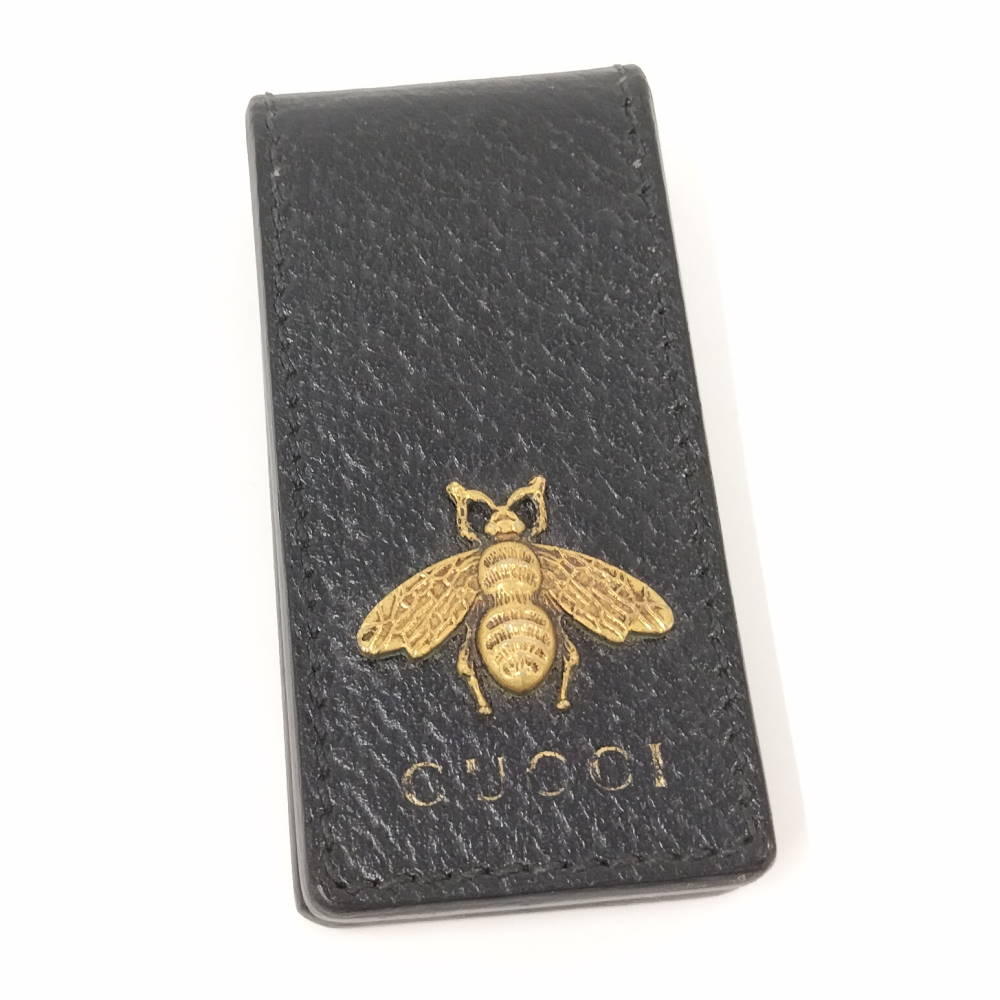 【中古】GUCCI マネークリップ アニマリエ レザー ブラック 522914|JJcollection