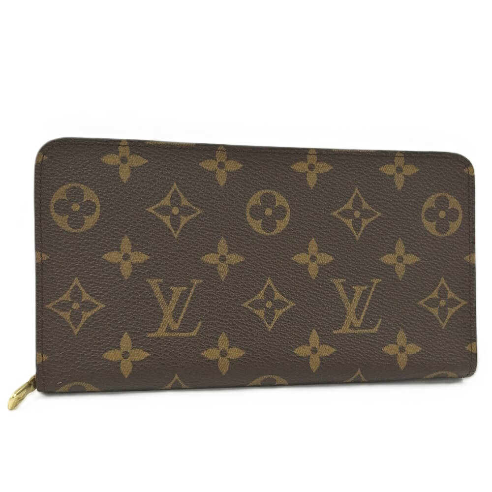 【中古】LOUIS VUITTON ラウンドジッパー長紙入れ ポルトモネジップ モノグラム M61727