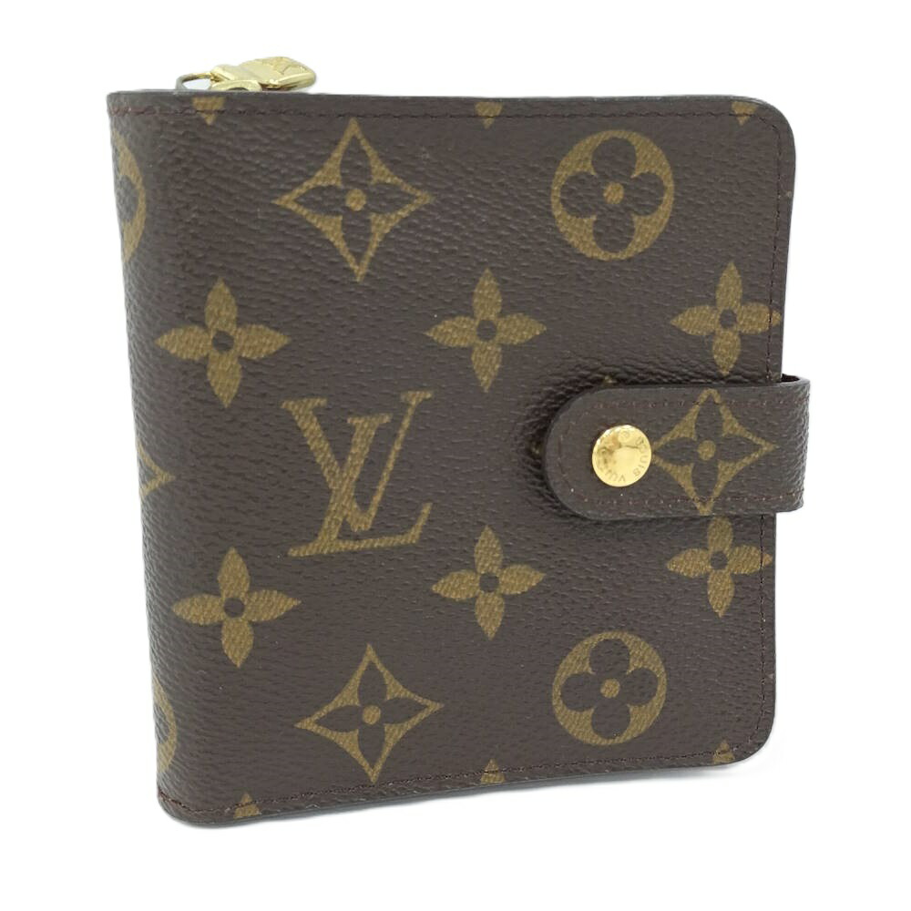 【中古】LOUIS VUITTON コンパクトジップ モノグラム 二つ折り紙入れ M61667
